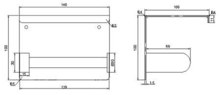 Держатель туалетной бумаги с полкой RUSH Edge ED77141 White